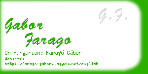 gabor farago business card